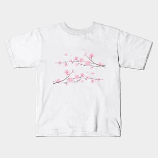 Cherry Blossom Branches – Transparent Background Kids T-Shirt